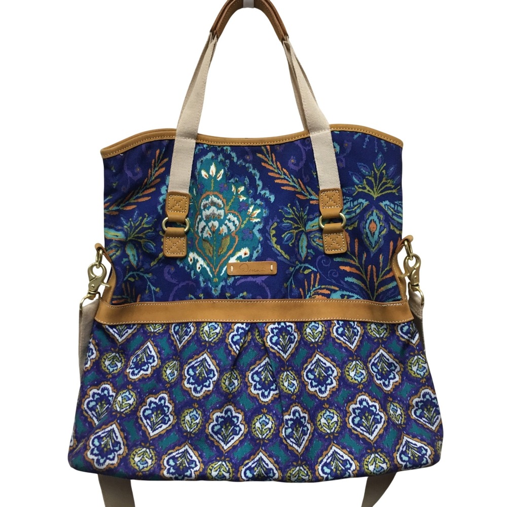 Dena Paisley Canvas Tote Women's One Size Blue Boho Eclectic Travel Bag